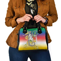 Comoros Mongoose Lemur Shoulder Handbag Coat Of Arms With Ylang Ylang