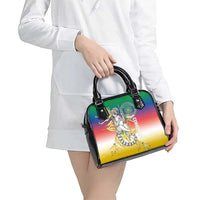 Comoros Mongoose Lemur Shoulder Handbag Coat Of Arms With Ylang Ylang