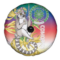 Comoros Mongoose Lemur Spare Tire Cover Coat Of Arms With Ylang Ylang