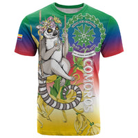 Comoros Mongoose Lemur T Shirt Coat Of Arms With Ylang Ylang