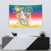 Comoros Mongoose Lemur Tapestry Coat Of Arms With Ylang Ylang