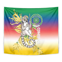 Comoros Mongoose Lemur Tapestry Coat Of Arms With Ylang Ylang