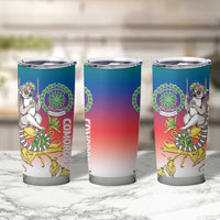 Comoros Mongoose Lemur Tumbler Cup Coat Of Arms With Ylang Ylang