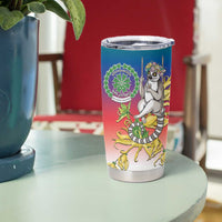 Comoros Mongoose Lemur Tumbler Cup Coat Of Arms With Ylang Ylang
