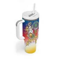 Comoros Mongoose Lemur Tumbler With Handle Coat Of Arms With Ylang Ylang