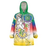 Comoros Mongoose Lemur Wearable Blanket Hoodie Coat Of Arms With Ylang Ylang