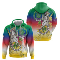 Comoros Mongoose Lemur Zip Hoodie Coat Of Arms With Ylang Ylang