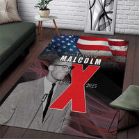 African American El Hajj Malik El Shabazz Area Rug 100 Years of Malcolm X