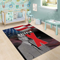 African American El Hajj Malik El Shabazz Area Rug 100 Years of Malcolm X