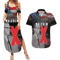 African American El Hajj Malik El Shabazz Couples Matching Summer Maxi Dress and Hawaiian Shirt 100 Years of Malcolm X