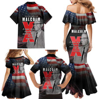 African American El Hajj Malik El Shabazz Family Matching Mermaid Dress and Hawaiian Shirt 100 Years of Malcolm X