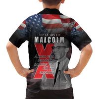 African American El Hajj Malik El Shabazz Family Matching Short Sleeve Bodycon Dress and Hawaiian Shirt 100 Years of Malcolm X