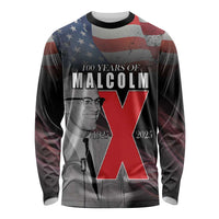 African American El Hajj Malik El Shabazz Long Sleeve Shirt 100 Years of Malcolm X