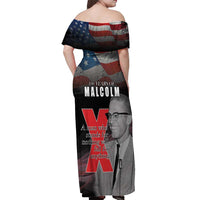African American El Hajj Malik El Shabazz Off Shoulder Maxi Dress 100 Years of Malcolm X