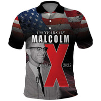African American El Hajj Malik El Shabazz Polo Shirt 100 Years of Malcolm X