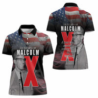 African American El Hajj Malik El Shabazz Women Polo Shirt 100 Years of Malcolm X