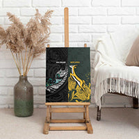 New Zealand and South Africa Rugby Canvas Wall Art Silver Fern With Springboks