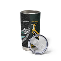 New Zealand and South Africa Rugby Custom Tumbler Cup Silver Fern With Springboks