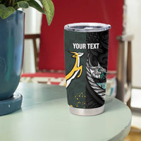 New Zealand and South Africa Rugby Custom Tumbler Cup Silver Fern With Springboks