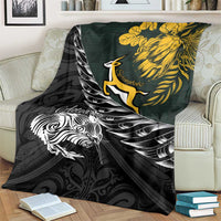 New Zealand and South Africa Rugby Blanket Maori Kiwi With Springboks
