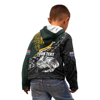 New Zealand and South Africa Rugby Personalised Kid Hoodie Maori Kiwi With Springboks