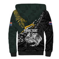 New Zealand and South Africa Rugby Personalised Sherpa Hoodie Maori Kiwi With Springboks