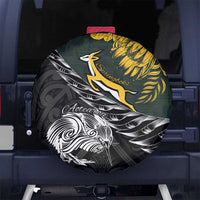 New Zealand and South Africa Rugby Spare Tire Cover Maori Kiwi With Springboks