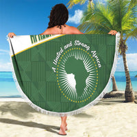African Union Day Beach Blanket Emblem With Kente Pattern - Wonder Print Shop