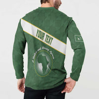 Personalized African Union Day Button Sweatshirt Emblem With Kente Pattern - Wonder Print Shop