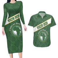 Personalized African Union Day Couples Matching Long Sleeve Bodycon Dress and Hawaiian Shirt Emblem With Kente Pattern - Wonder Print Shop