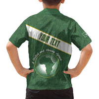 Personalized African Union Day Family Matching Off The Shoulder Long Sleeve Dress and Hawaiian Shirt Emblem With Kente Pattern - Wonder Print Shop