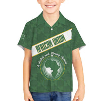 Personalized African Union Day Family Matching Off The Shoulder Long Sleeve Dress and Hawaiian Shirt Emblem With Kente Pattern - Wonder Print Shop