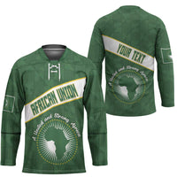 Personalized African Union Day Hockey Jersey Emblem With Kente Pattern - Wonder Print Shop