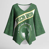 Personalized African Union Day Kimono Sleeve Blouse Emblem With Kente Pattern - Wonder Print Shop