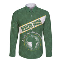 Personalized African Union Day Long Sleeve Button Shirt Emblem With Kente Pattern - Wonder Print Shop