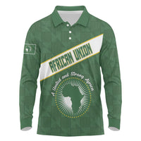 Personalized African Union Day Long Sleeve Polo Shirt Emblem With Kente Pattern - Wonder Print Shop