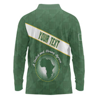 Personalized African Union Day Long Sleeve Polo Shirt Emblem With Kente Pattern - Wonder Print Shop