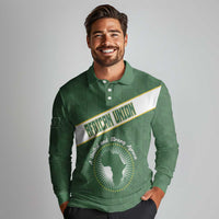 Personalized African Union Day Long Sleeve Polo Shirt Emblem With Kente Pattern - Wonder Print Shop