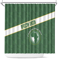 African Union Day Shower Curtain Emblem With Kente Pattern - Wonder Print Shop