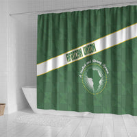 African Union Day Shower Curtain Emblem With Kente Pattern - Wonder Print Shop