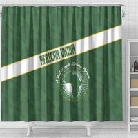 African Union Day Shower Curtain Emblem With Kente Pattern - Wonder Print Shop