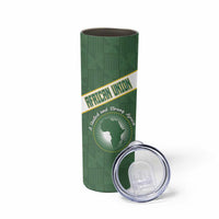 Personalized African Union Day Skinny Tumbler Emblem With Kente Pattern - Wonder Print Shop