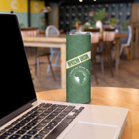 Personalized African Union Day Skinny Tumbler Emblem With Kente Pattern - Wonder Print Shop