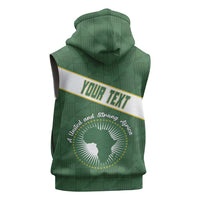 Personalized African Union Day Sleeveless Hoodie Emblem With Kente Pattern - Wonder Print Shop
