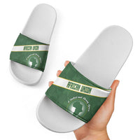 African Union Day Slide Sandals Emblem With Kente Pattern - Wonder Print Shop
