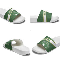 African Union Day Slide Sandals Emblem With Kente Pattern - Wonder Print Shop