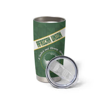 Personalized African Union Day Tumbler Cup Emblem With Kente Pattern - Wonder Print Shop