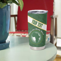 Personalized African Union Day Tumbler Cup Emblem With Kente Pattern - Wonder Print Shop