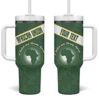 Personalized African Union Day Tumbler With Handle Emblem With Kente Pattern - Wonder Print Shop