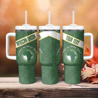 Personalized African Union Day Tumbler With Handle Emblem With Kente Pattern - Wonder Print Shop
